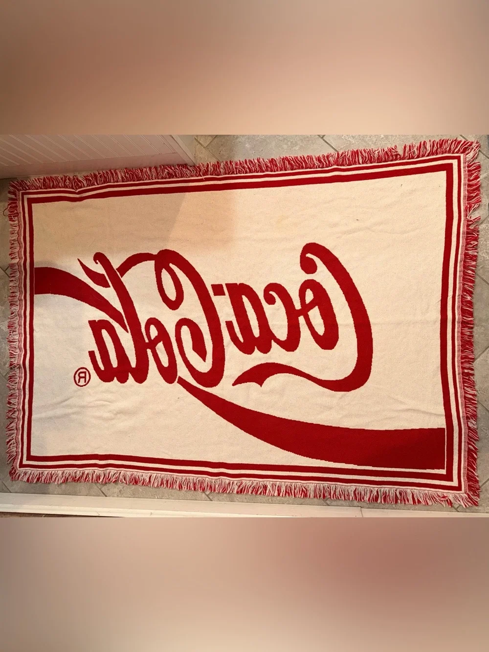 2 Coca-Cola Festive Red and White Holiday Throw Blanket 90s Two Color Ways